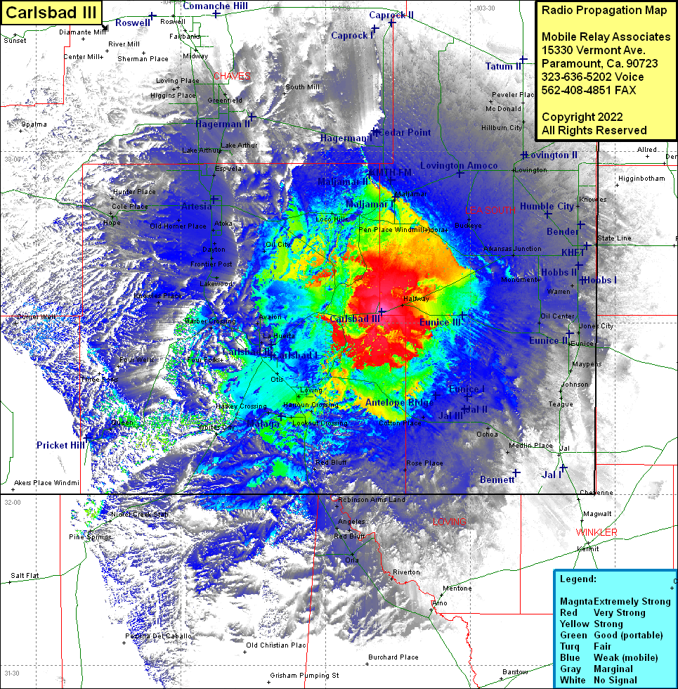 heat map radio coverage Carlsbad III